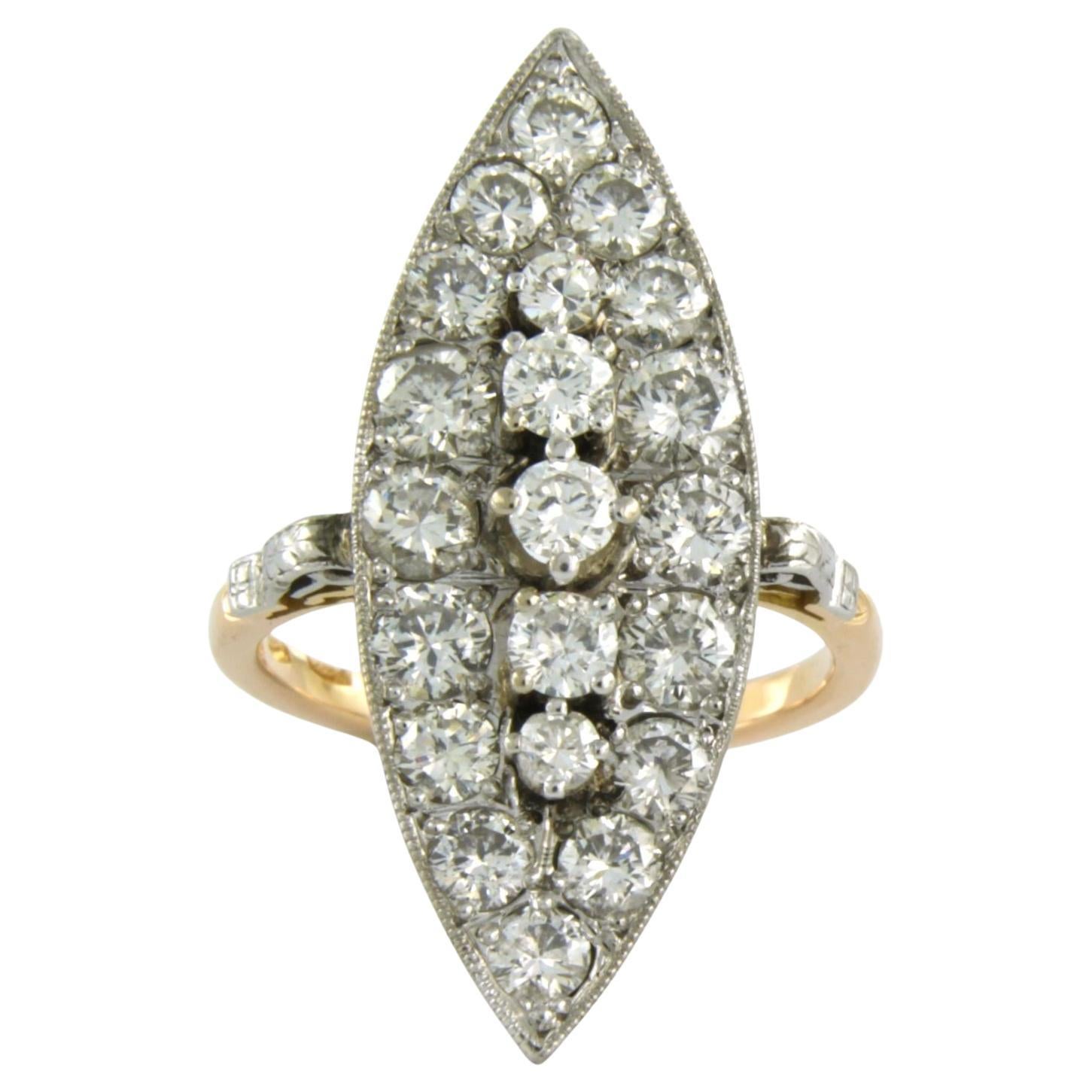 ART NOUVEAU Anillo con diamantes talla brillante de hasta 2,00 ct Oro de 18k 6,0 gramos en venta