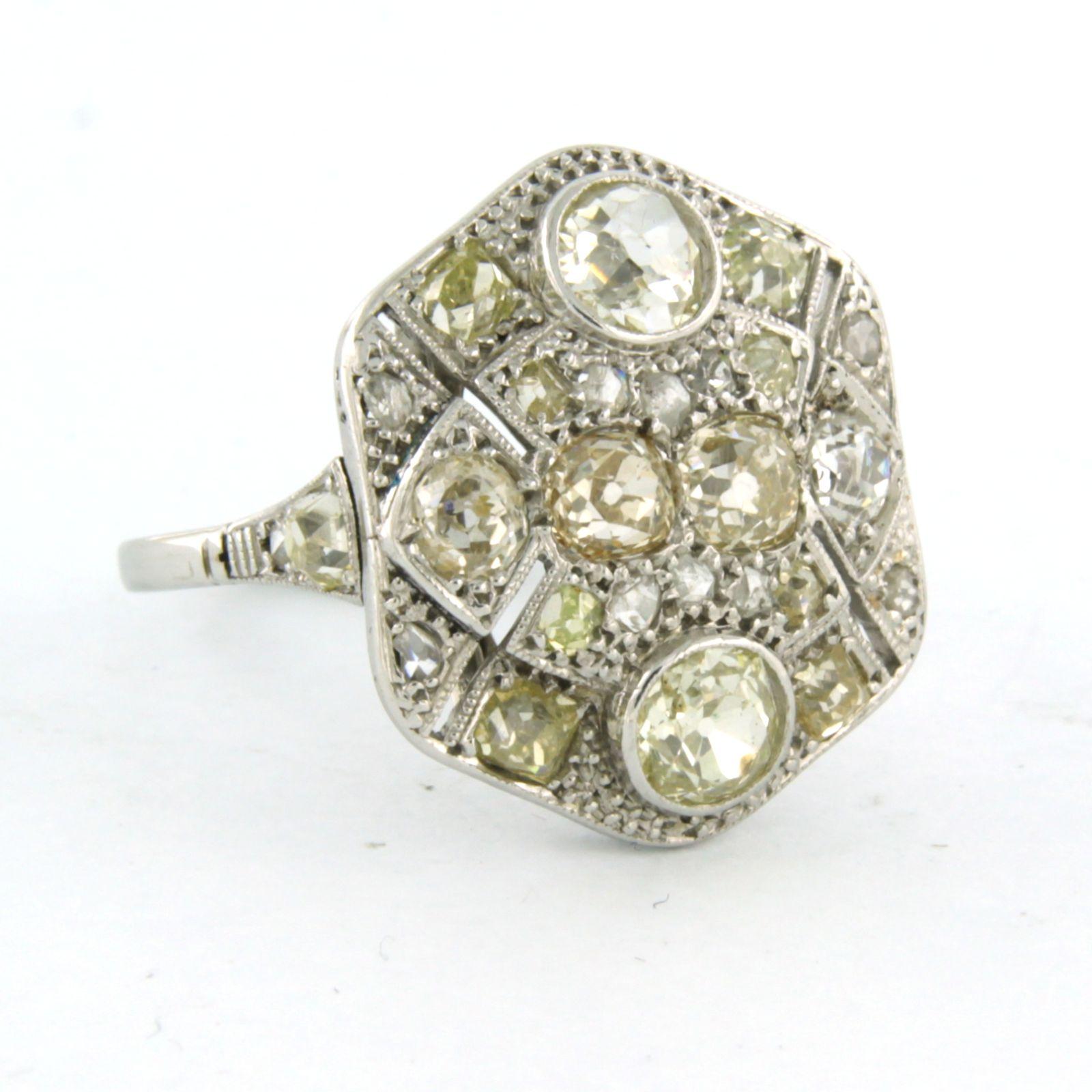 Art Nouveau ART NOUVEAU - ring with diamonds 18k white gold For Sale