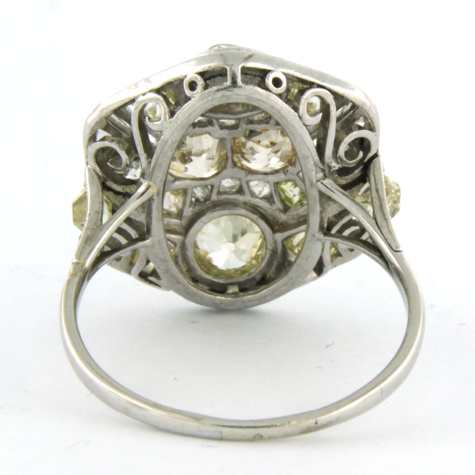 ART NOUVEAU - ring with diamonds 18k white gold In Good Condition For Sale In The Hague, ZH