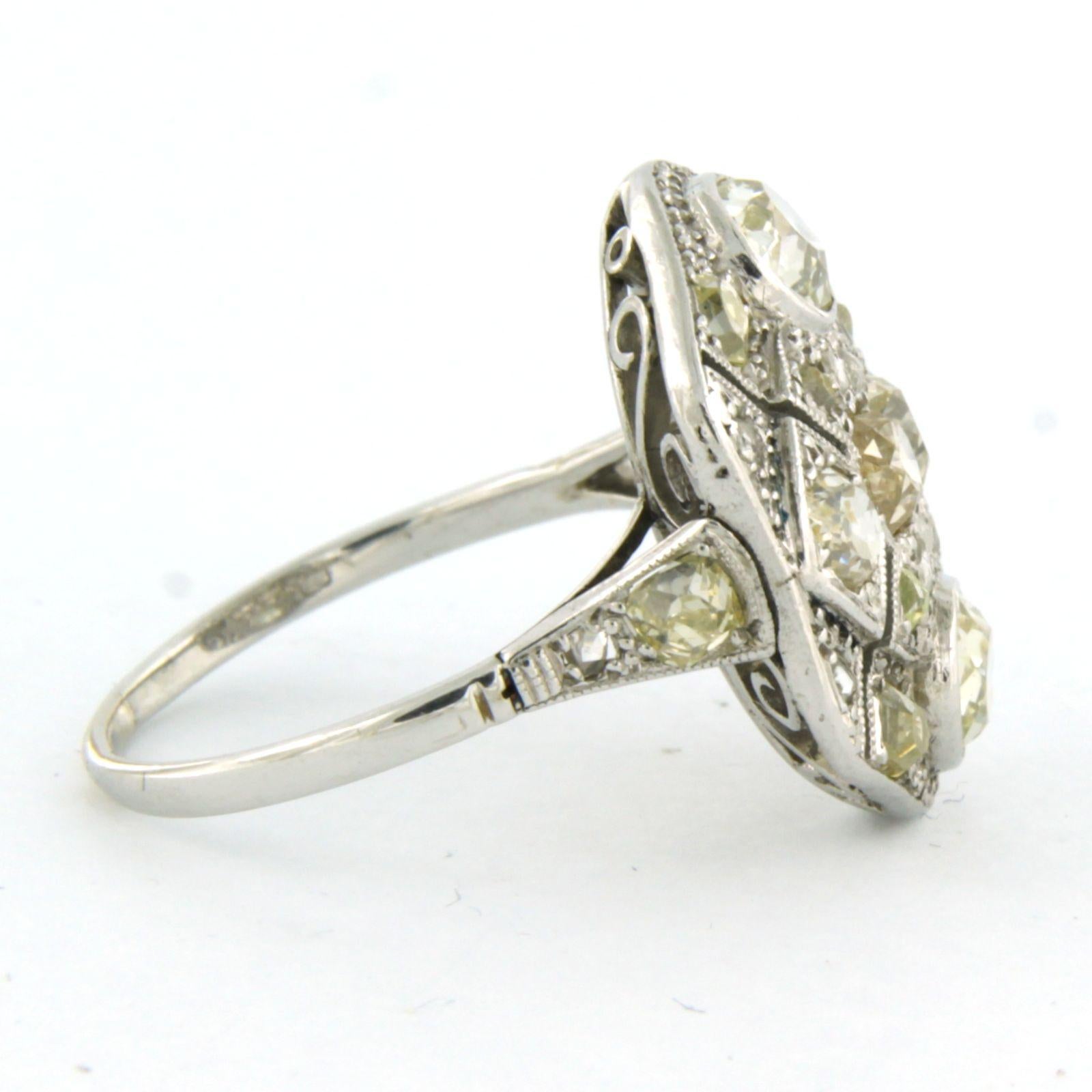 ART NOUVEAU - ring with diamonds 18k white gold For Sale 1