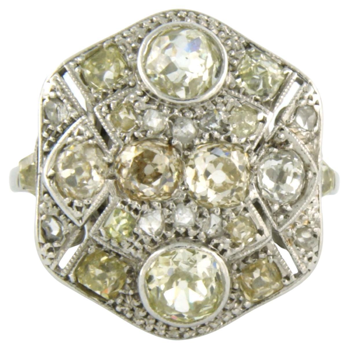 ART NOUVEAU - ring with diamonds 18k white gold For Sale