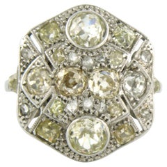 Antique ART NOUVEAU - ring with diamonds 18k white gold
