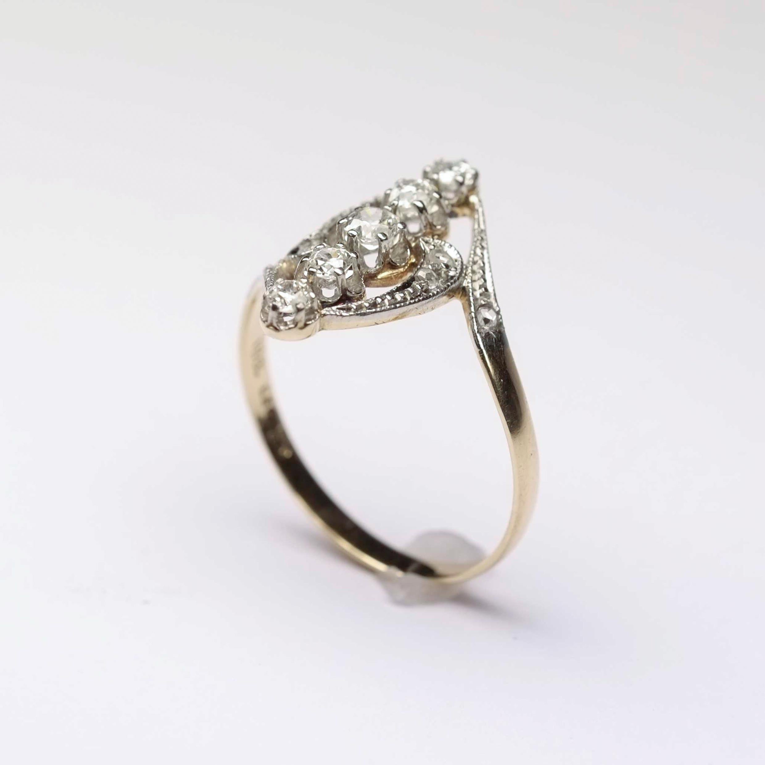 Art Nouveau Ring with Diamonds For Sale 1