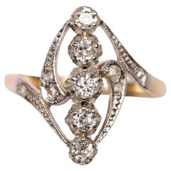Art Nouveau Ring with Diamonds