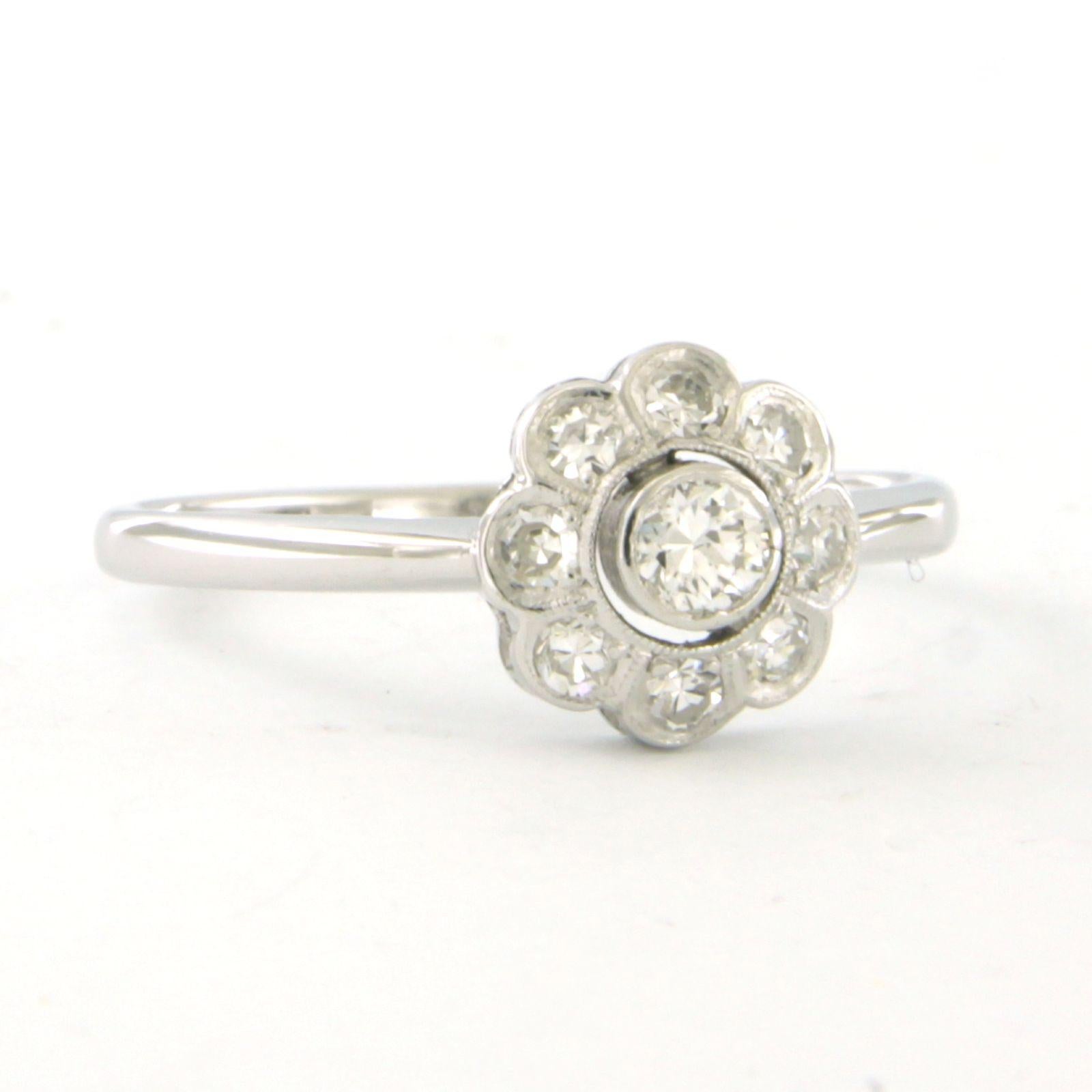 ART NOUVEAU Ring mit alten europäischen Diamanten und Diamanten im Einzelschliff bis zu 0,35ct 14k Gold Damen im Angebot