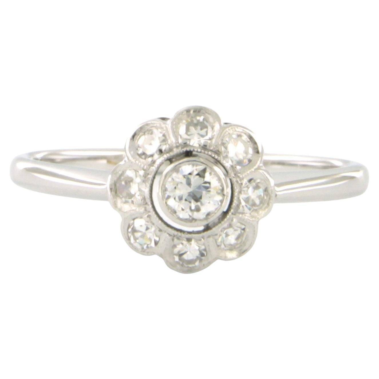 Anillo ART NOUVEAU con diamantes europeos antiguos y talla única de hasta 0,35 ct Oro de 14k