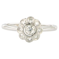 Antique ART NOUVEAU ring with old European and single cut diamonds up to 0.35ct 14k gold