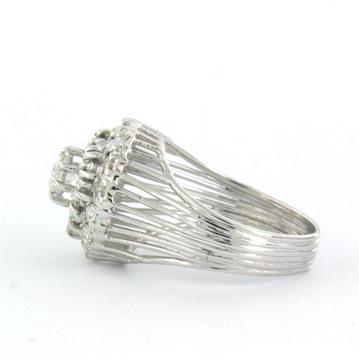 Art nouveau Bague ART NOUVEAU avec diamants européens anciens et diamants taille unique jusqu'à 1,25ct or 18k en vente