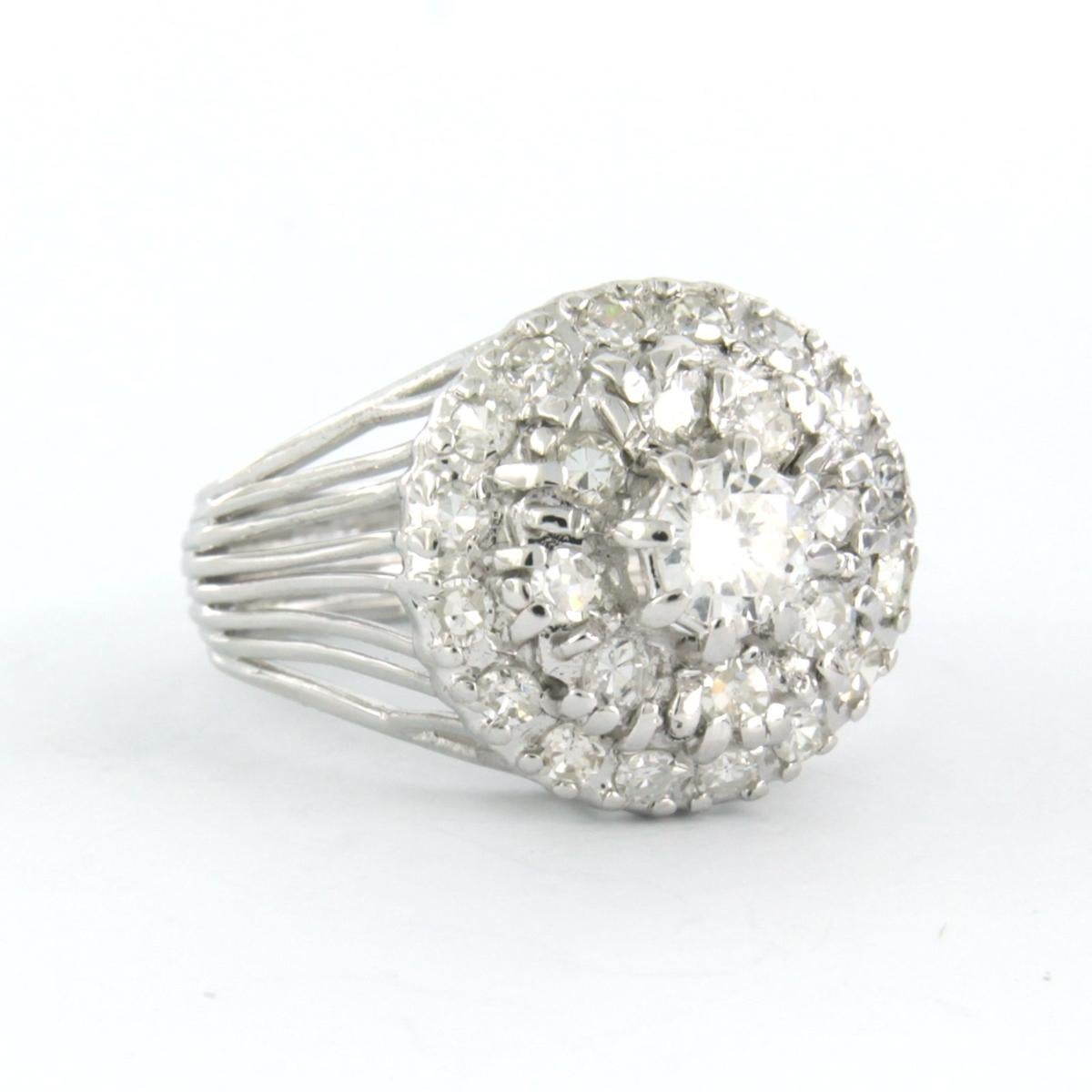 Bague ART NOUVEAU avec diamants européens anciens et diamants taille unique jusqu'à 1,25ct or 18k Excellent état - En vente à The Hague, ZH