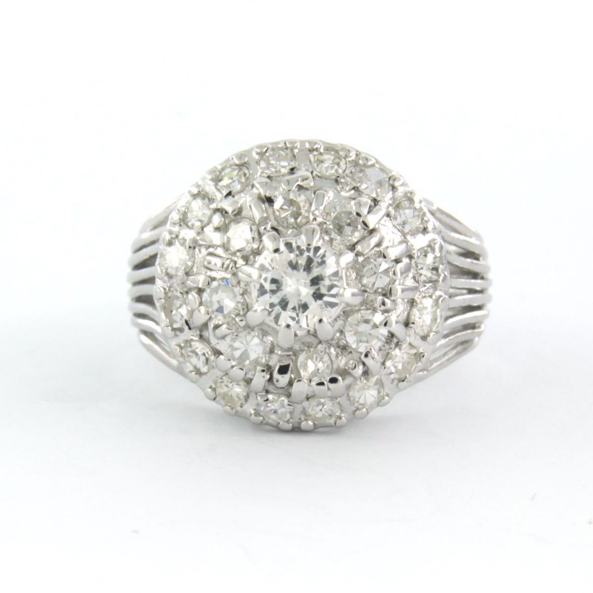 Bague ART NOUVEAU avec diamants européens anciens et diamants taille unique jusqu'à 1,25ct or 18k en vente 1