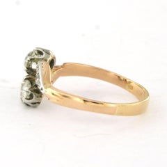Anello in stile Art Nouveau con diamanti taglio "old mine" e "rose cut" fino a 0,70 ct, in oro 18k