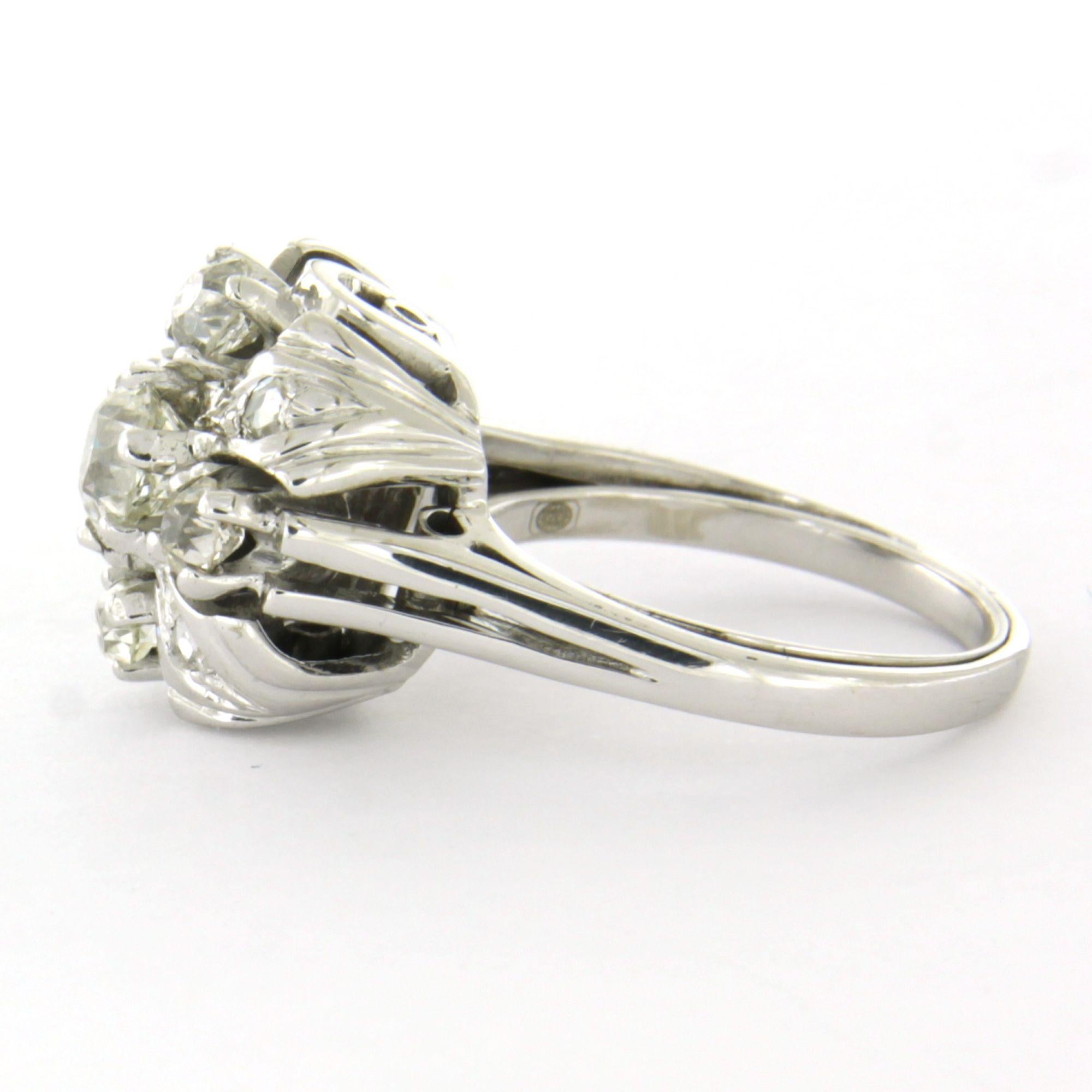 Taille vieille mine ART NOUVEAU Bague avec diamants de taille ancienne et rose jusqu'à 1,10ct or 14k en vente