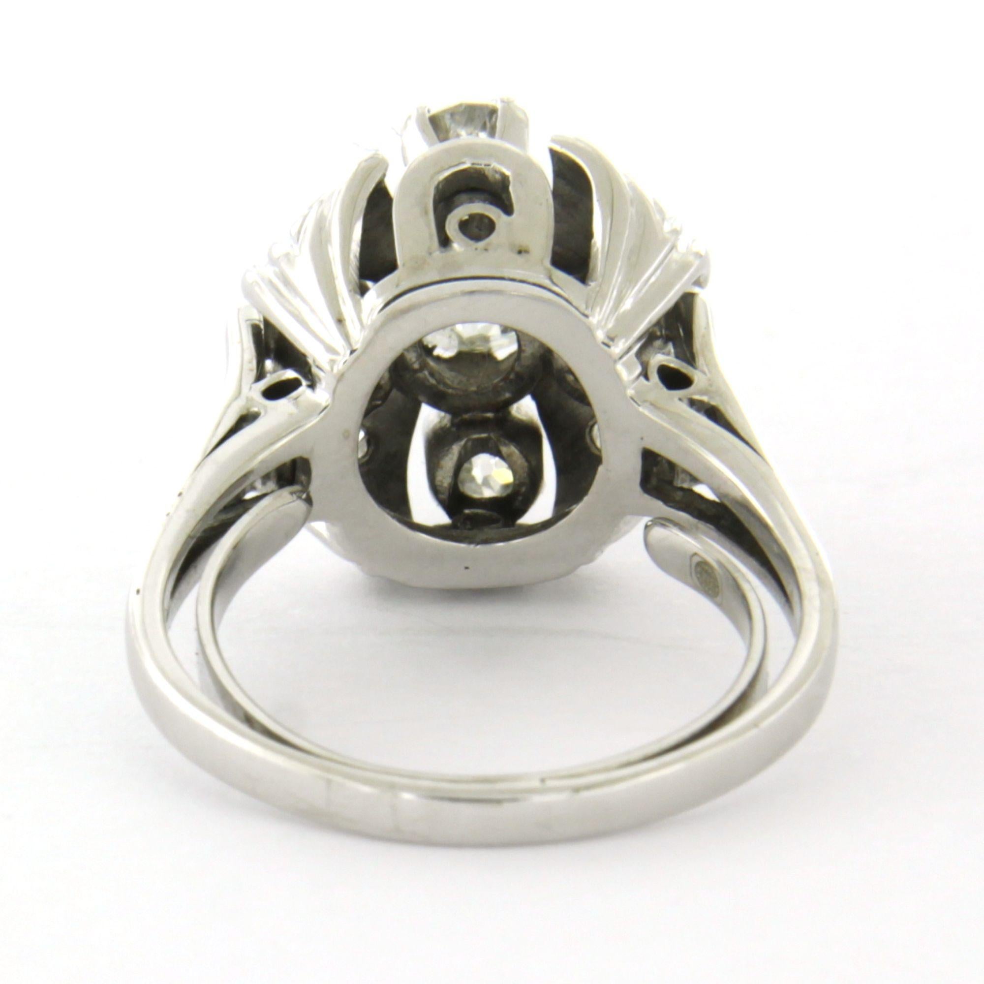 ART NOUVEAU Bague avec diamants de taille ancienne et rose jusqu'à 1,10ct or 14k Excellent état - En vente à The Hague, ZH