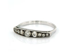 ART NOUVEAU Ring with old mine cut diamond sup to 0.60ct 14k gold and silver
