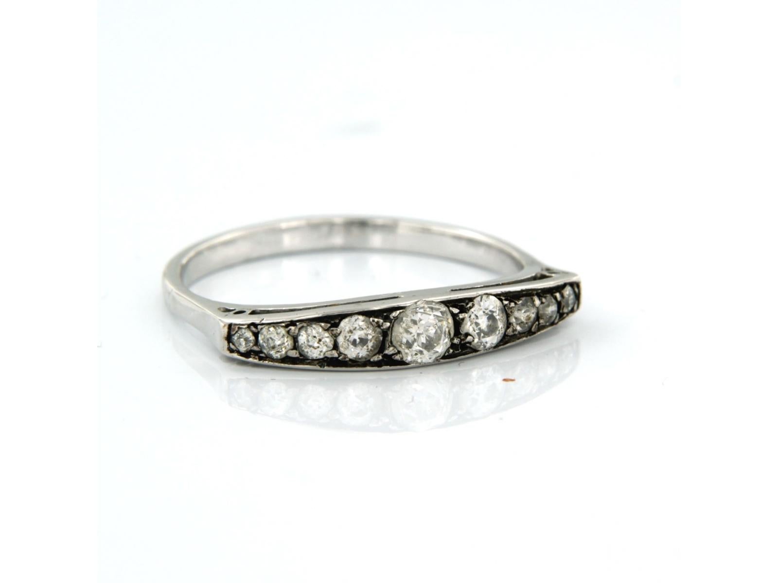 Art nouveau ART NOUVEAU Bague avec diamant taille mine ancienne sup à 0.60ct 14k or et argent en vente