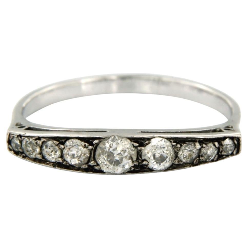 Anello ART NOUVEAU con diamante taglio old mine sup a 0,60ct in oro 14k e argento