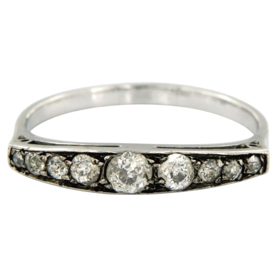 ART NOUVEAU Bague avec diamant taille mine ancienne sup à 0.60ct 14k or et argent