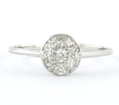 ART NOUVEAU ring with old mine cut diamonds up to 0.32ct 18k gold