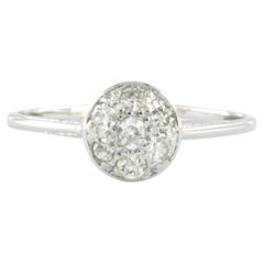 ART NOUVEAU ring with old mine cut diamonds up to 0.32ct 18k gold