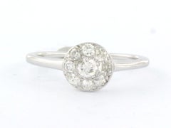 ART NOUVEAU Ring with old mine cut diamonds up to 0.48ct 14k gold