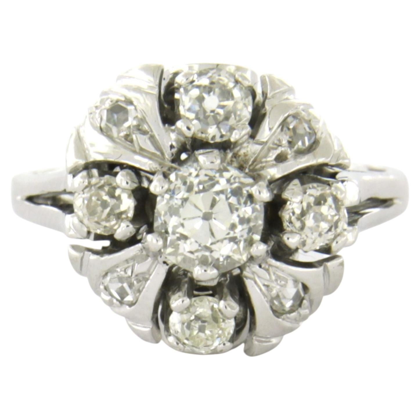 ART NOUVEAU RING mit alten Diamanten im Minenschliff bis zu 1,00ct 14k Gold