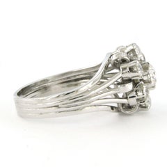 ART NOUVEAU Ring with old mine cut diamonds up to 1.00ct platinum