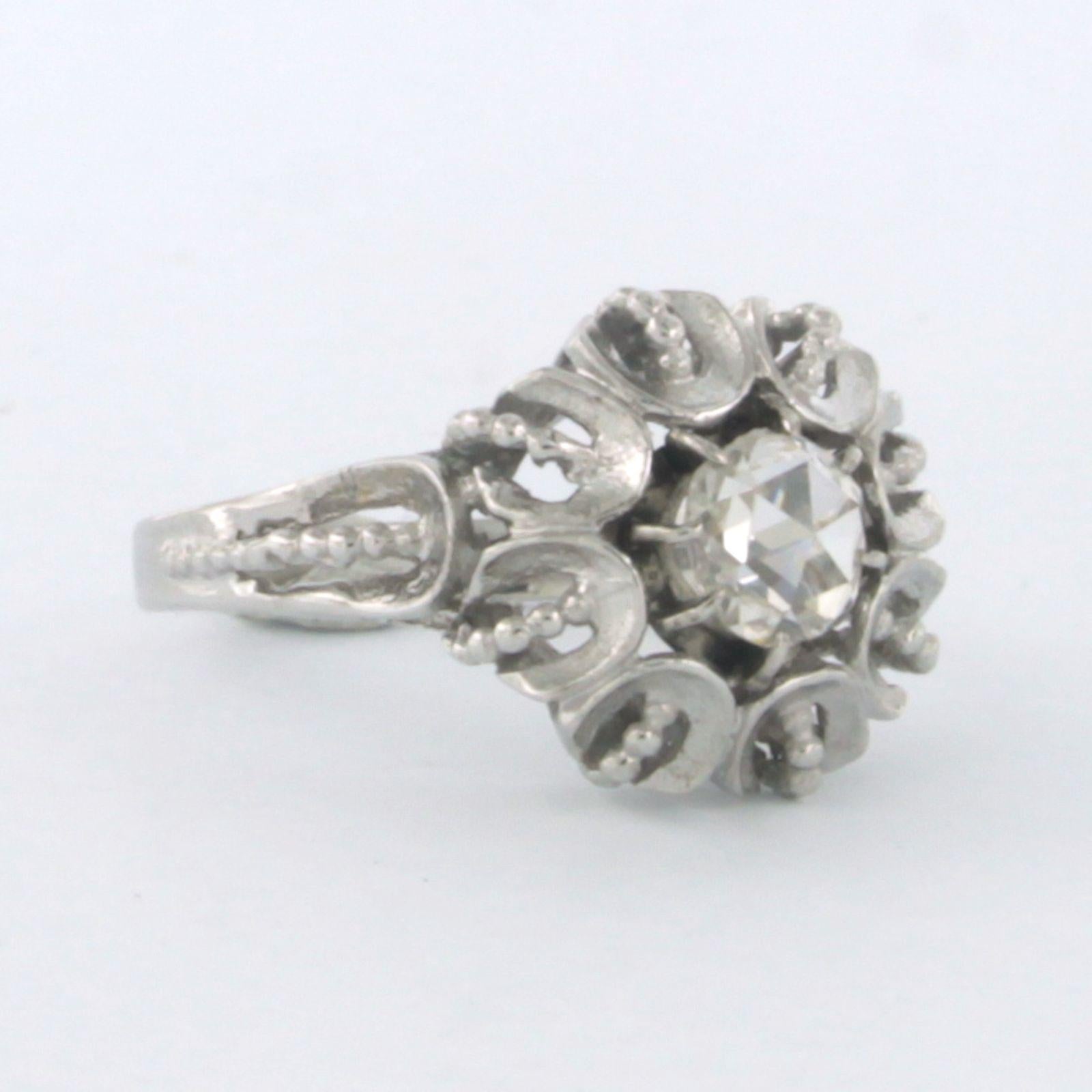 Art Nouveau ART NOUVEAU ring with rose cut diamond up to 0.40ct 18k gold in vendita