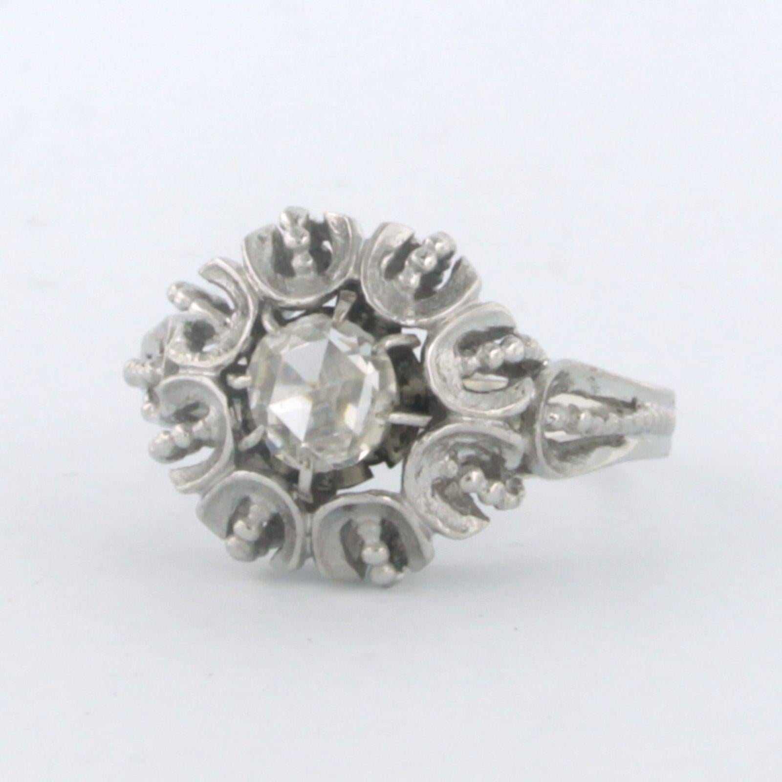 Taglio a rosa ART NOUVEAU ring with rose cut diamond up to 0.40ct 18k gold in vendita