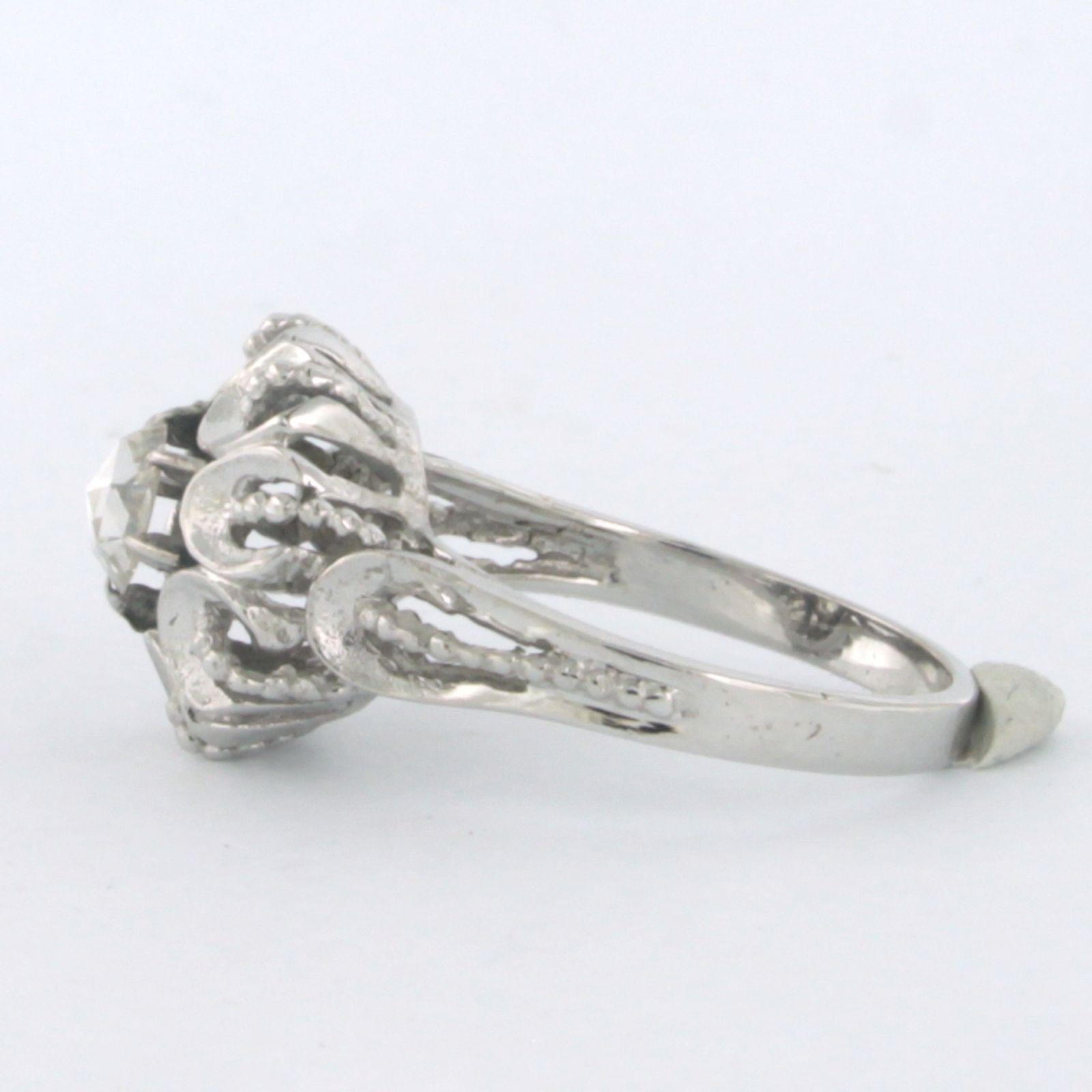 ART NOUVEAU ring with rose cut diamond up to 0.40ct 18k gold In condizioni ottime in vendita a The Hague, ZH