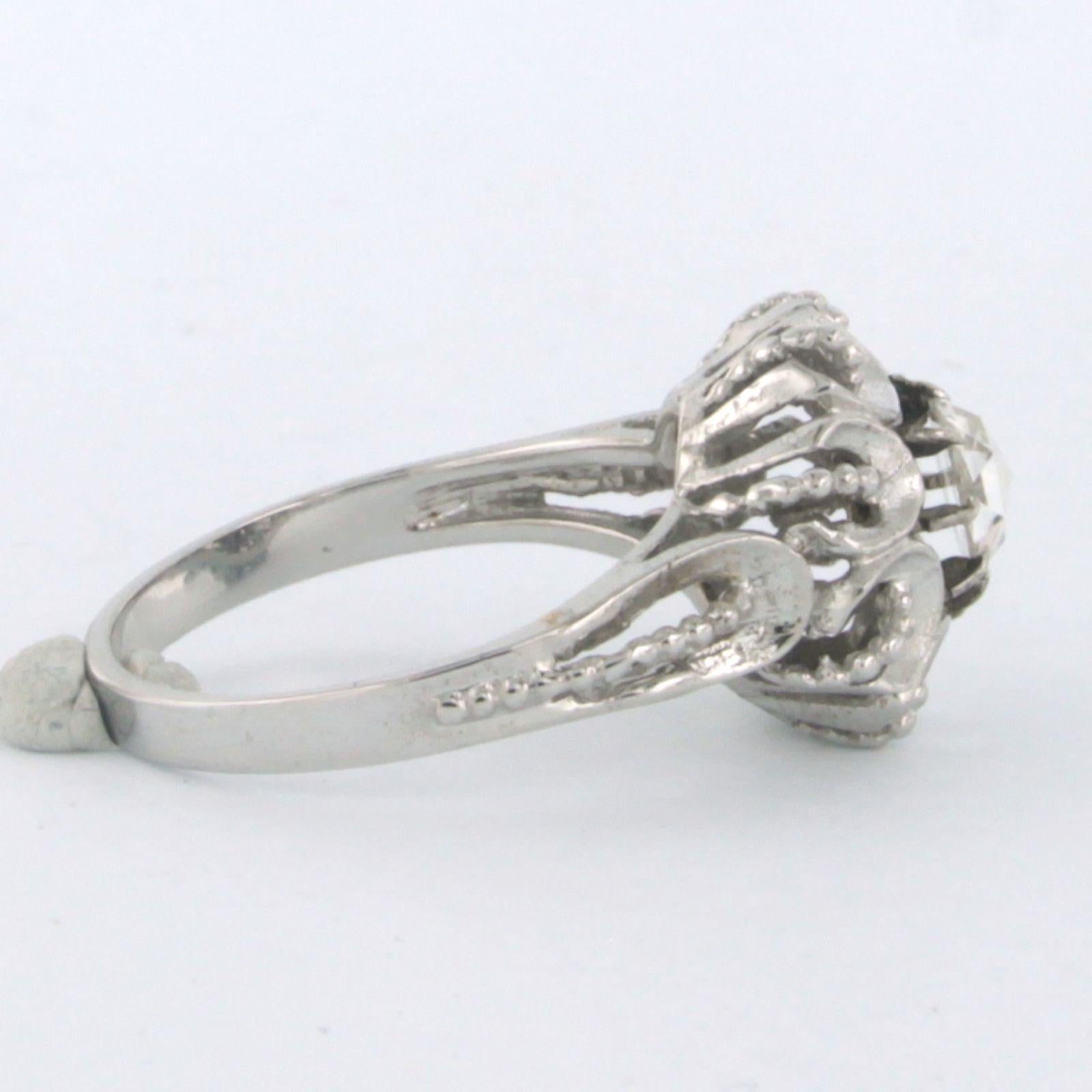 Donna ART NOUVEAU ring with rose cut diamond up to 0.40ct 18k gold in vendita