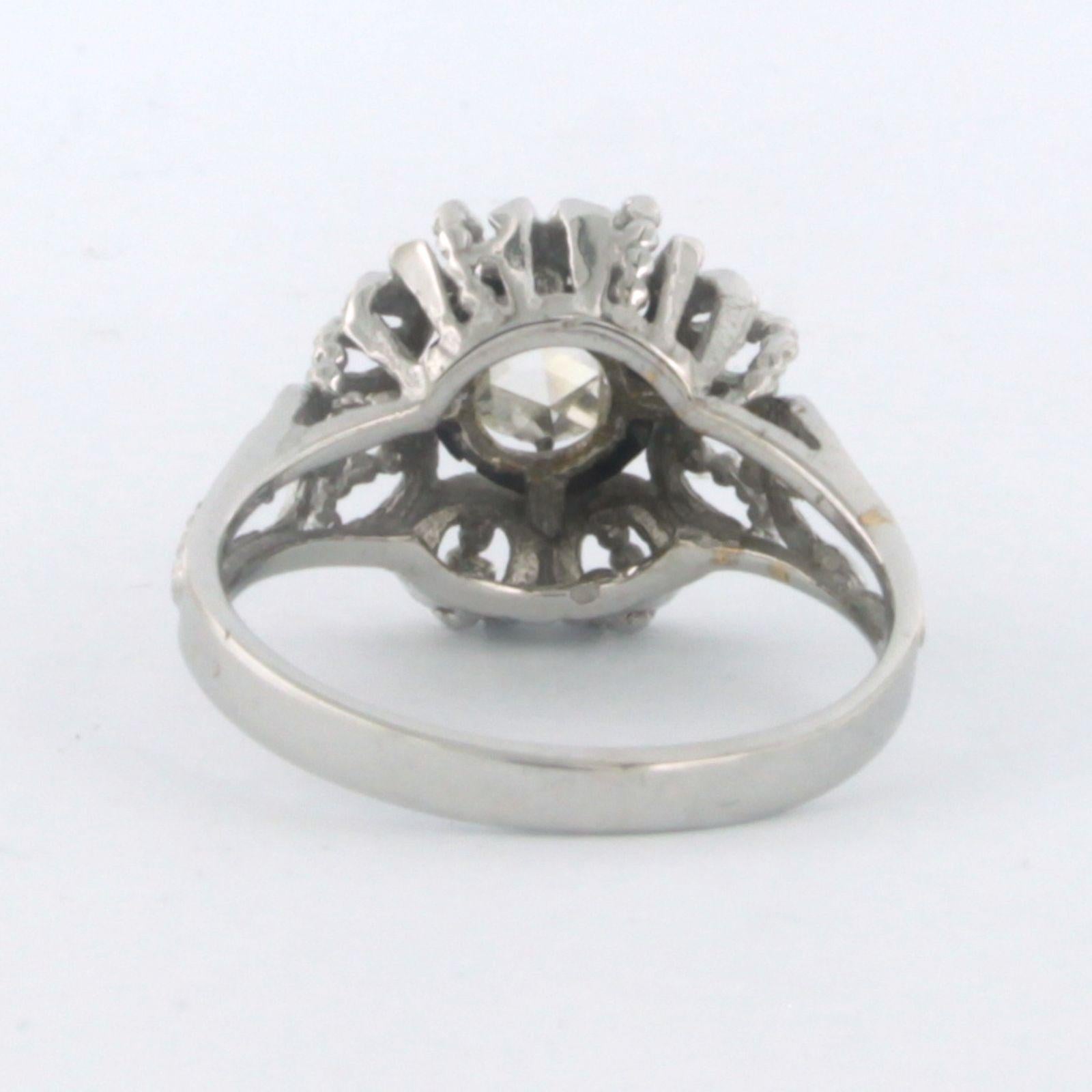 ART NOUVEAU ring with rose cut diamond up to 0.40ct 18k gold in vendita 1