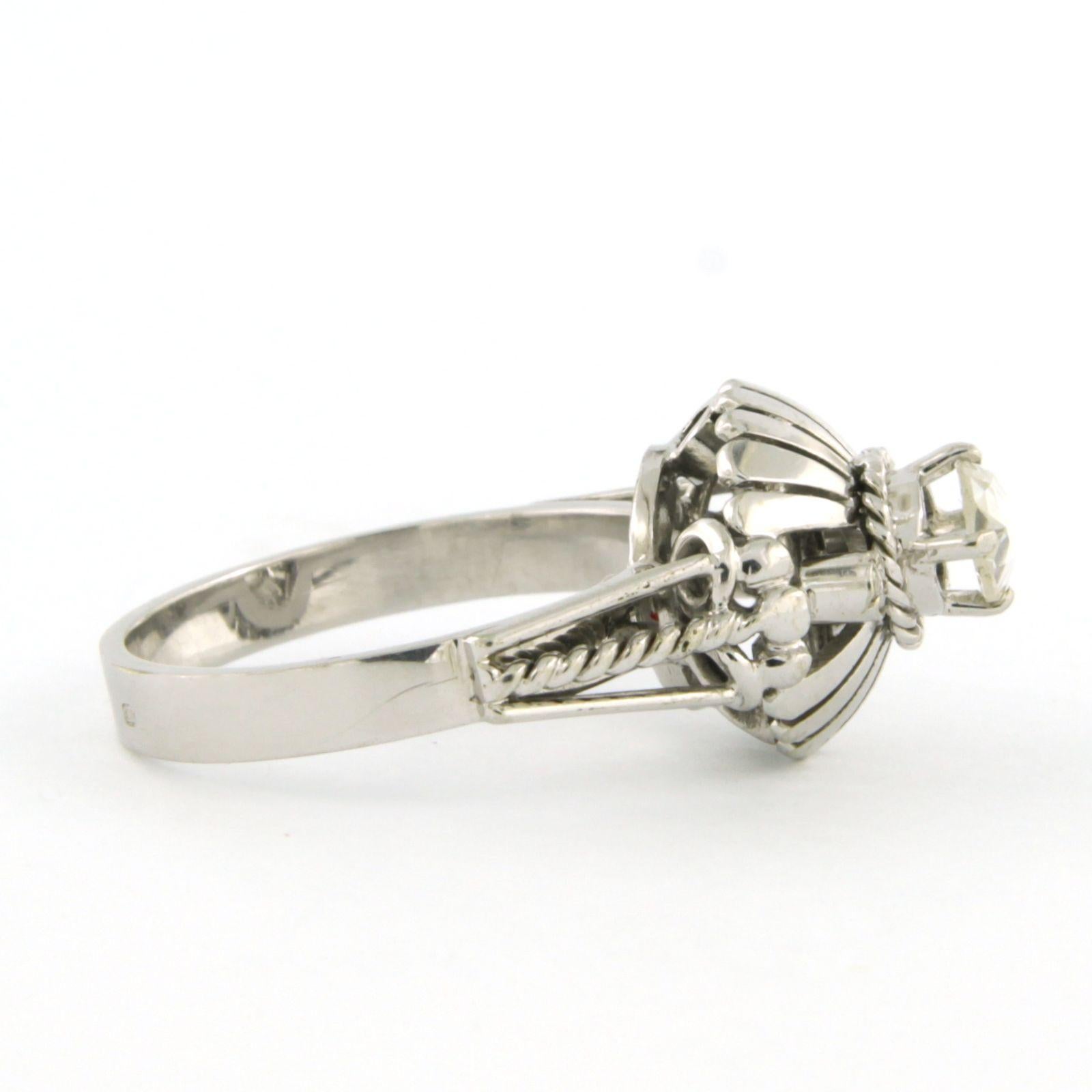 Art Nouveau ART NOUVEAU Anello con diamanti rosa fino a 0,20ct in oro 18k 4,8 grammi in vendita