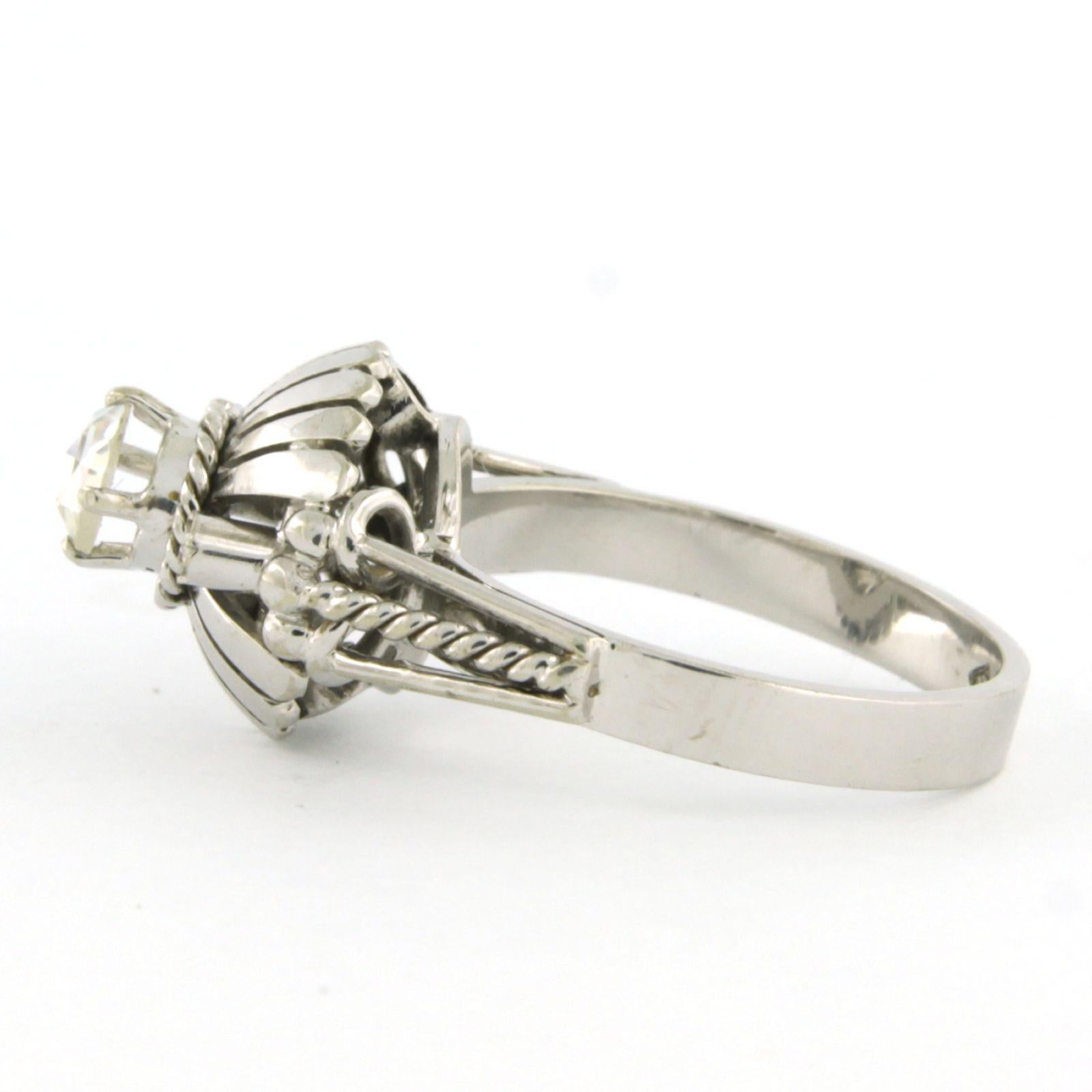 Taglio a rosa ART NOUVEAU Anello con diamanti rosa fino a 0,20ct in oro 18k 4,8 grammi in vendita