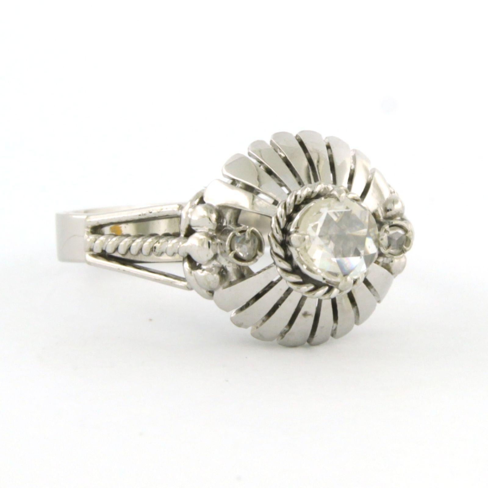 Donna ART NOUVEAU Anello con diamanti rosa fino a 0,20ct in oro 18k 4,8 grammi in vendita