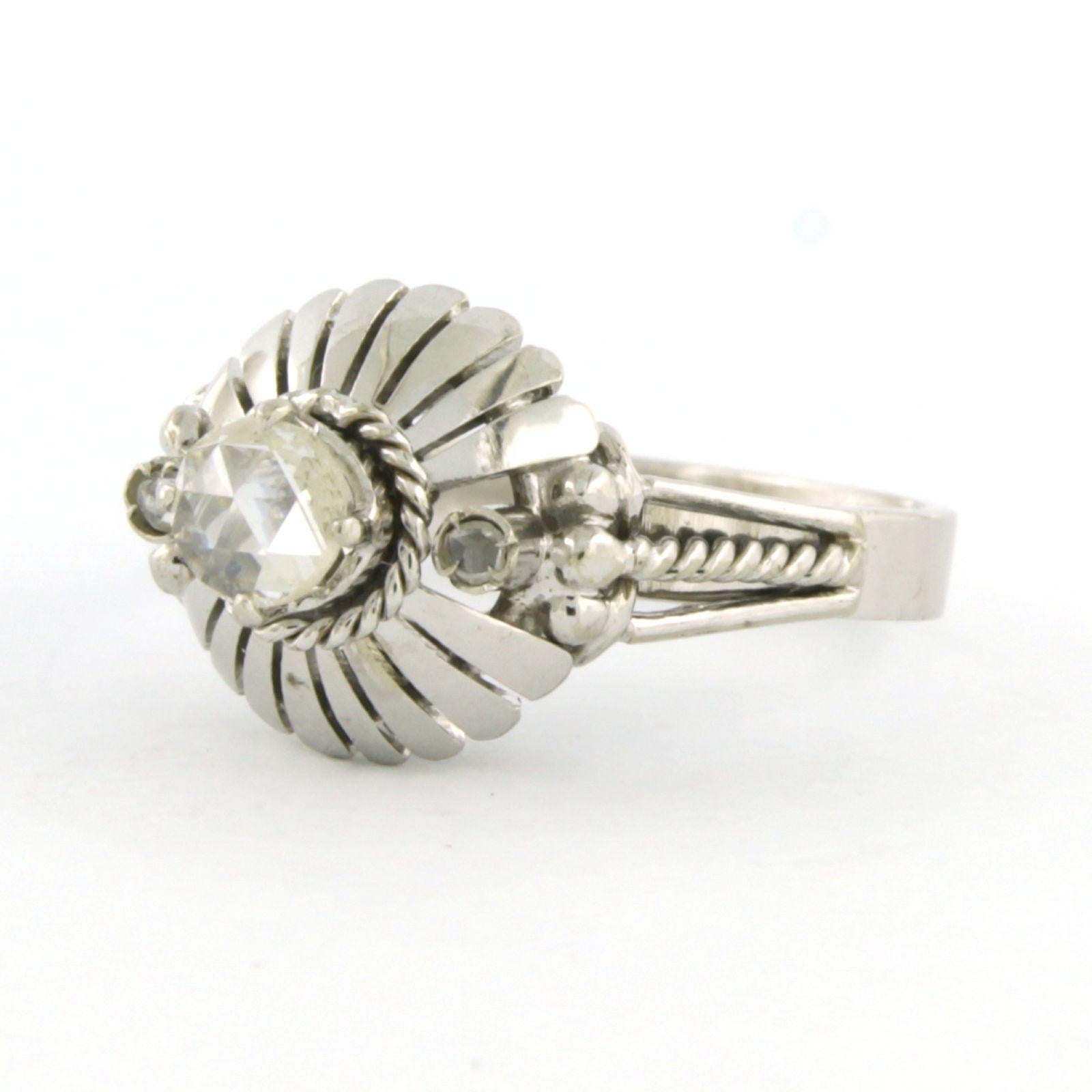 ART NOUVEAU Anello con diamanti rosa fino a 0,20ct in oro 18k 4,8 grammi in vendita 1