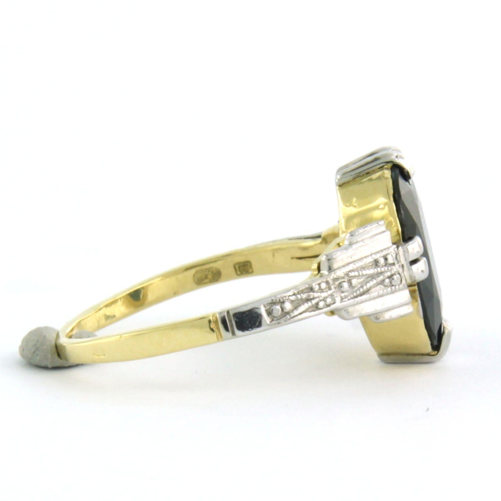 ART NOUVEAU Ring mit Saphir bis zu 2,85ct 18k Gold und Platin 2,9 Gramm (Ovalschliff) im Angebot