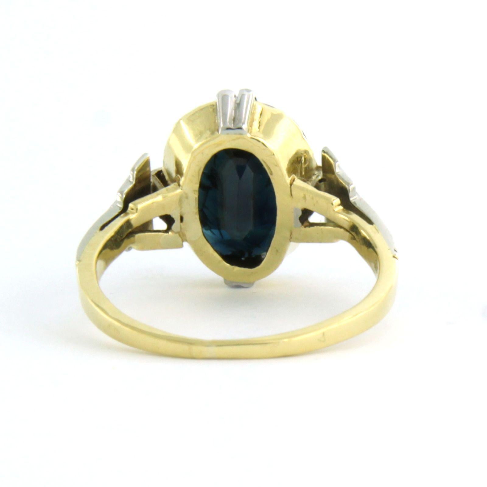 ART NOUVEAU Ring mit Saphir bis zu 2,85ct 18k Gold und Platin 2,9 Gramm im Zustand „Hervorragend“ im Angebot in The Hague, ZH