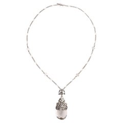 Art Nouveau Rock Crystal Sterling Necklace