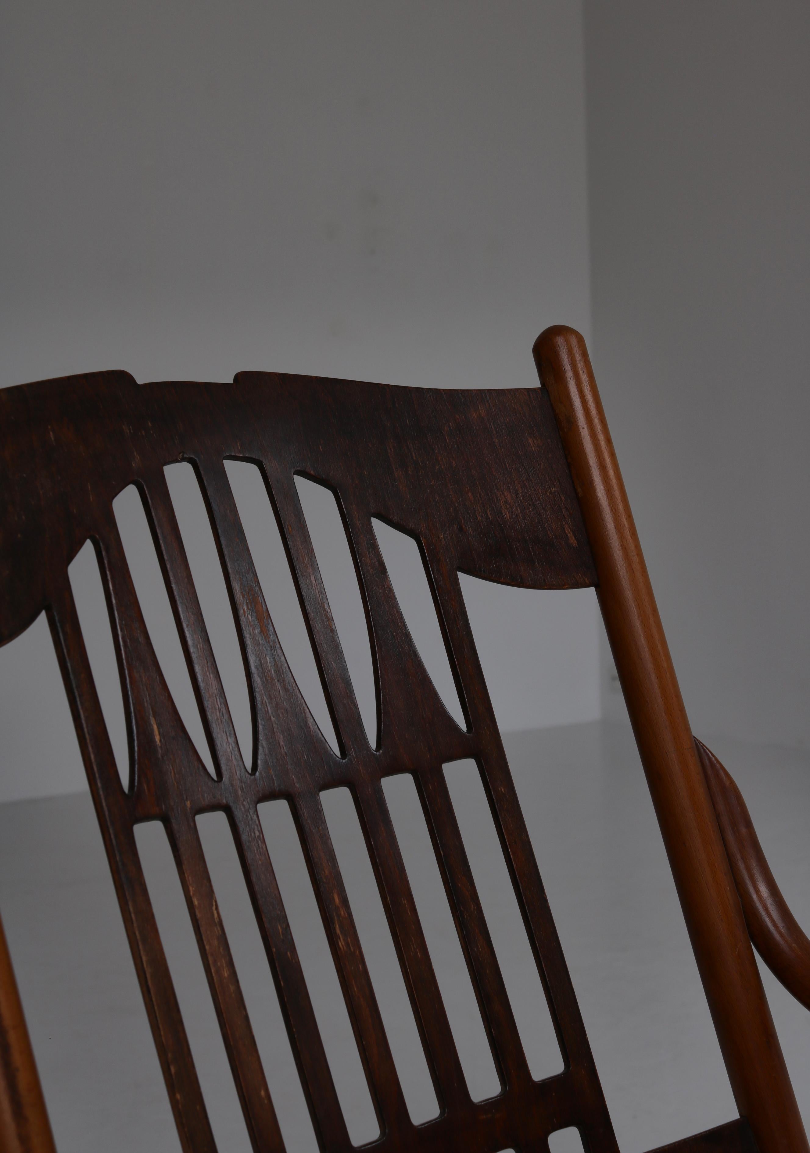 Art Nouveau Rocking Chair by Gustav Siegel for Jacob & Josef Kohn, Austria, 1904 4