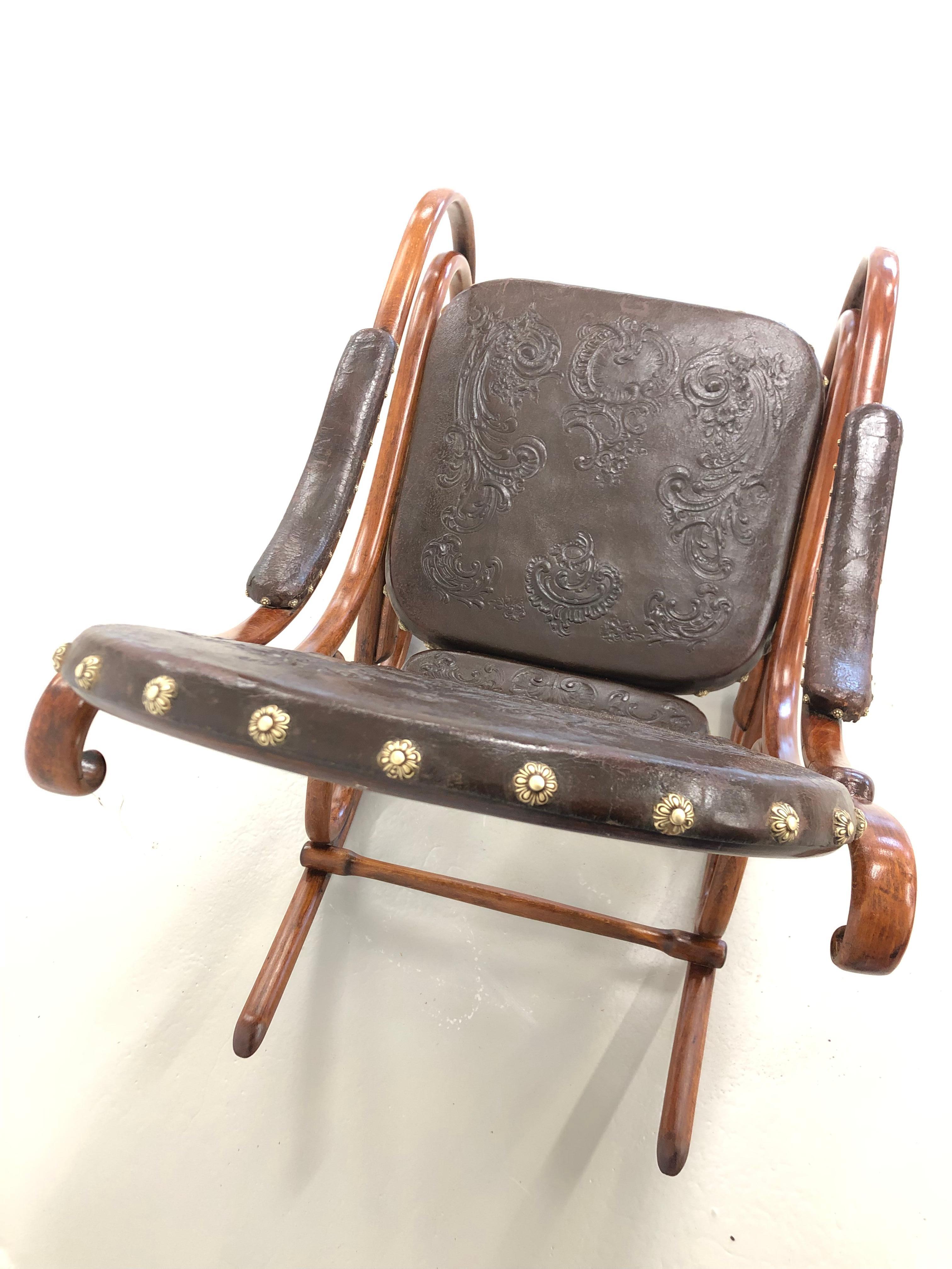 Art Nouveau Rocking Chair from Thonet im Angebot 2
