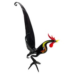 Figure de sculpture en verre Art Nouveau Coq Bimini:: 1920s Vienne Autriche