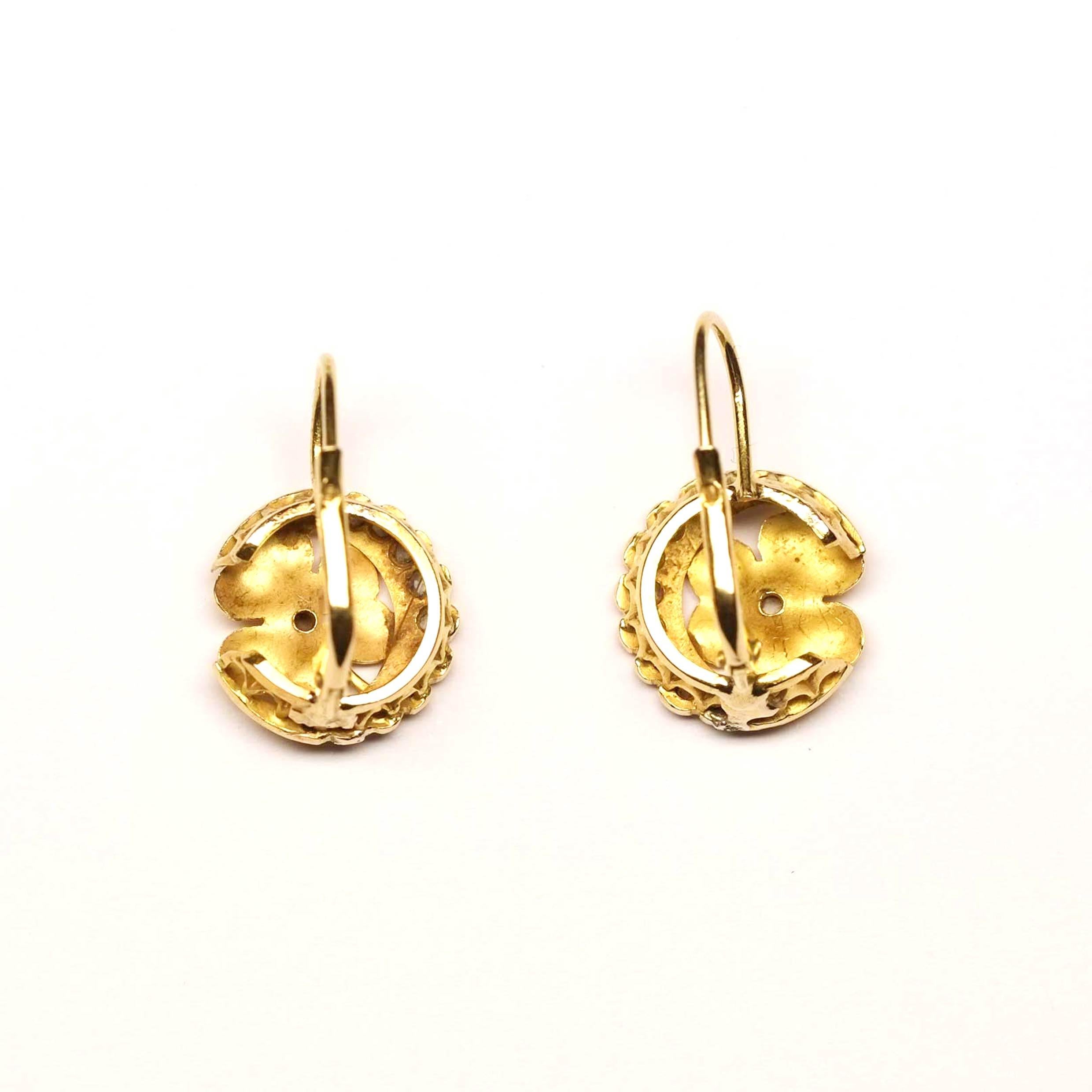 Women's Art Nouveau Rose Cut Diamond Earrings For Sale
