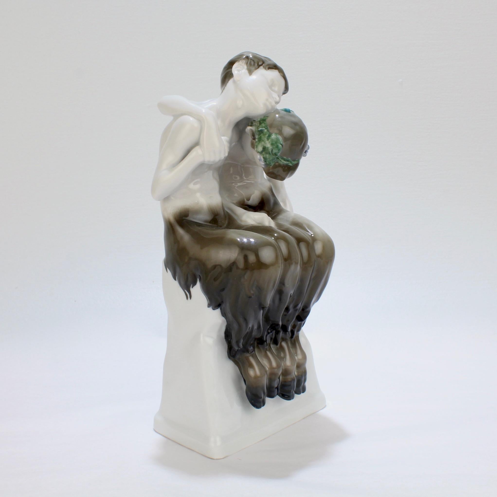 Art Nouveau Rosenthal Porcelain Figurine of Sleeping Fauns by Albert Caasmann 3