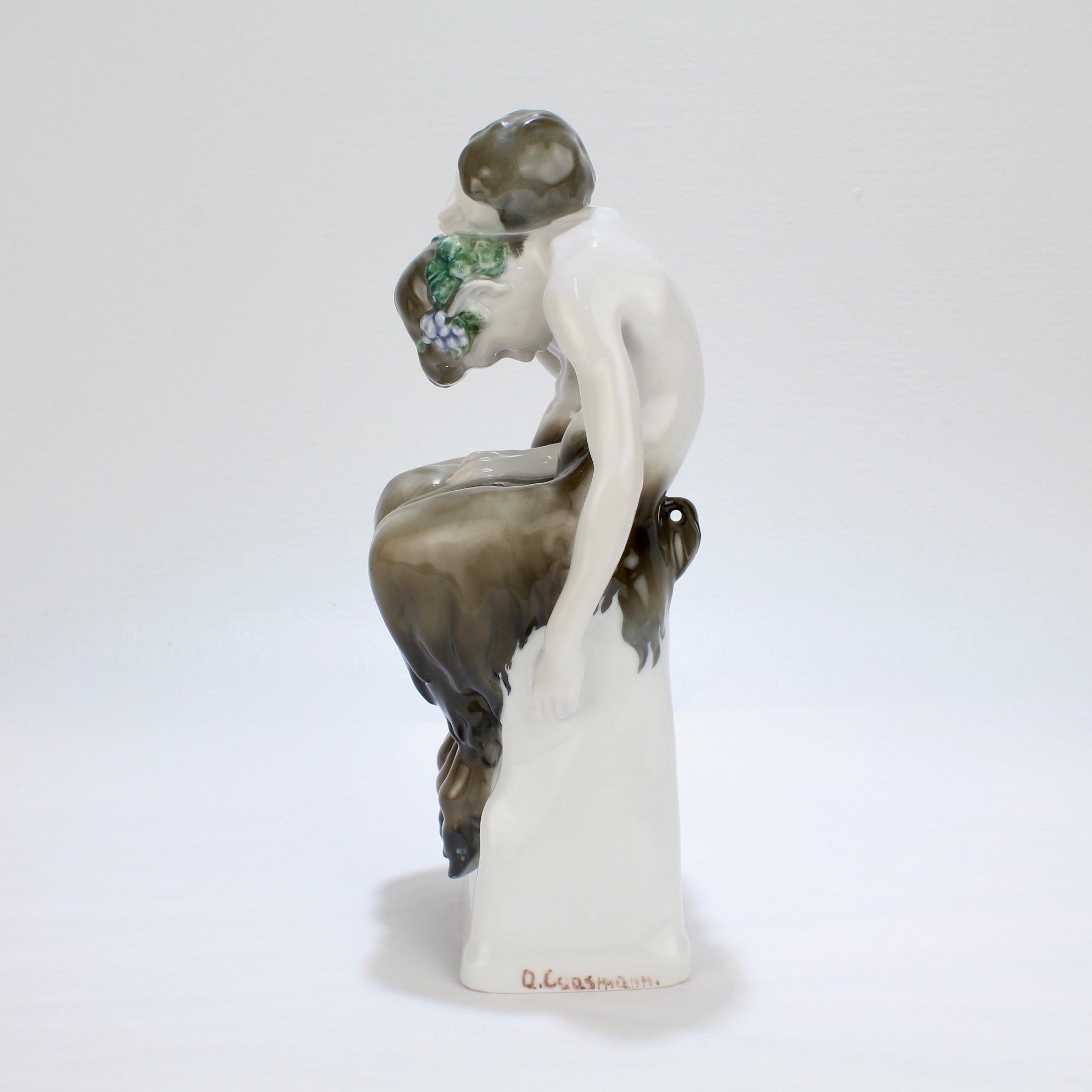 Art Nouveau Rosenthal Porcelain Figurine of Sleeping Fauns by Albert Caasmann In Good Condition In Philadelphia, PA