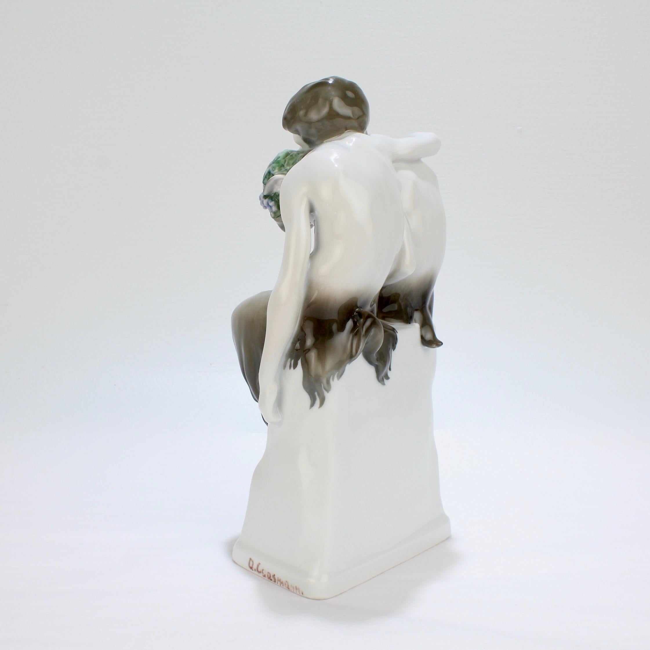 20th Century Art Nouveau Rosenthal Porcelain Figurine of Sleeping Fauns by Albert Caasmann