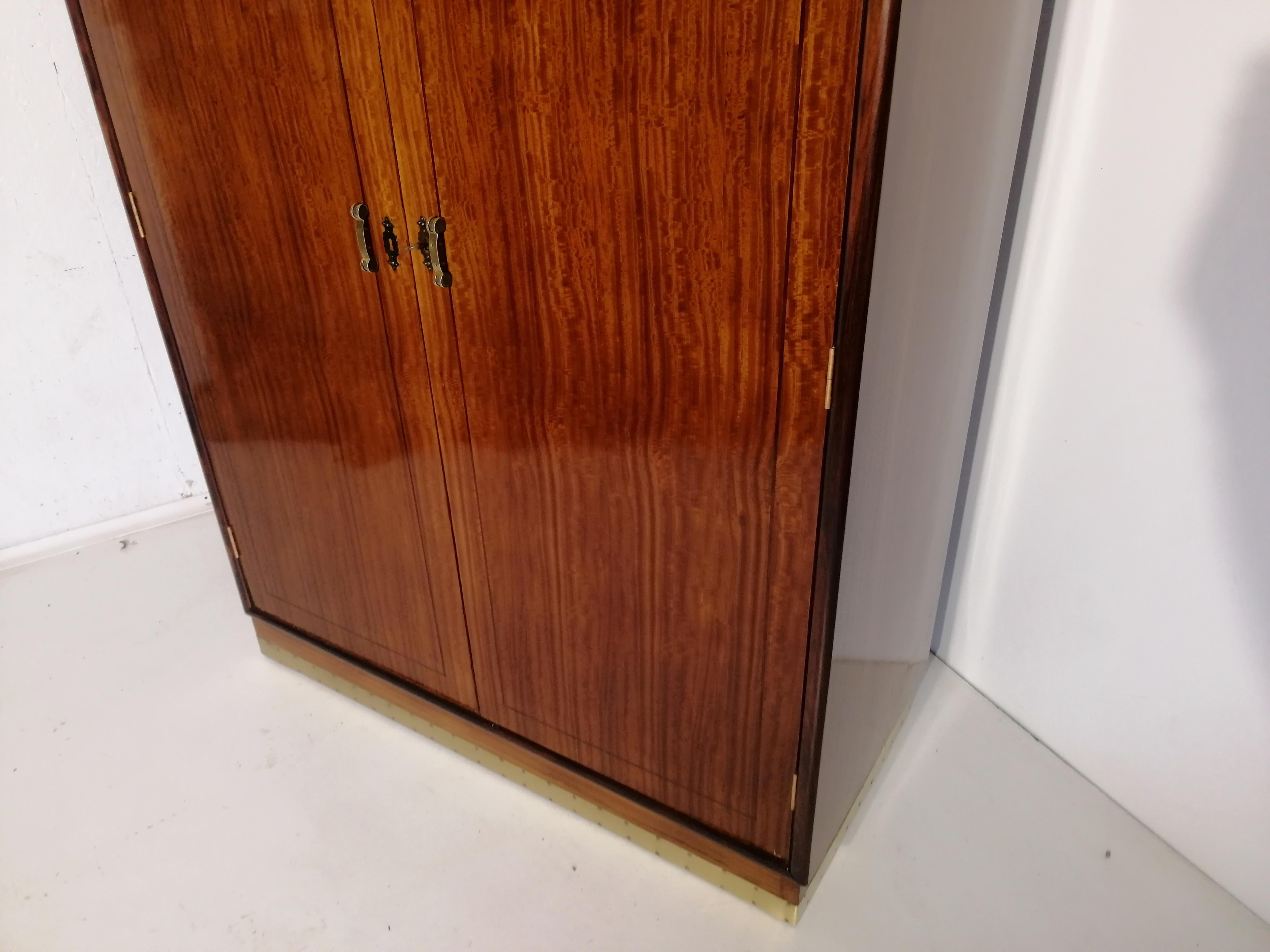 Walnut Art Nouveau Rosewood Wardrobe For Sale