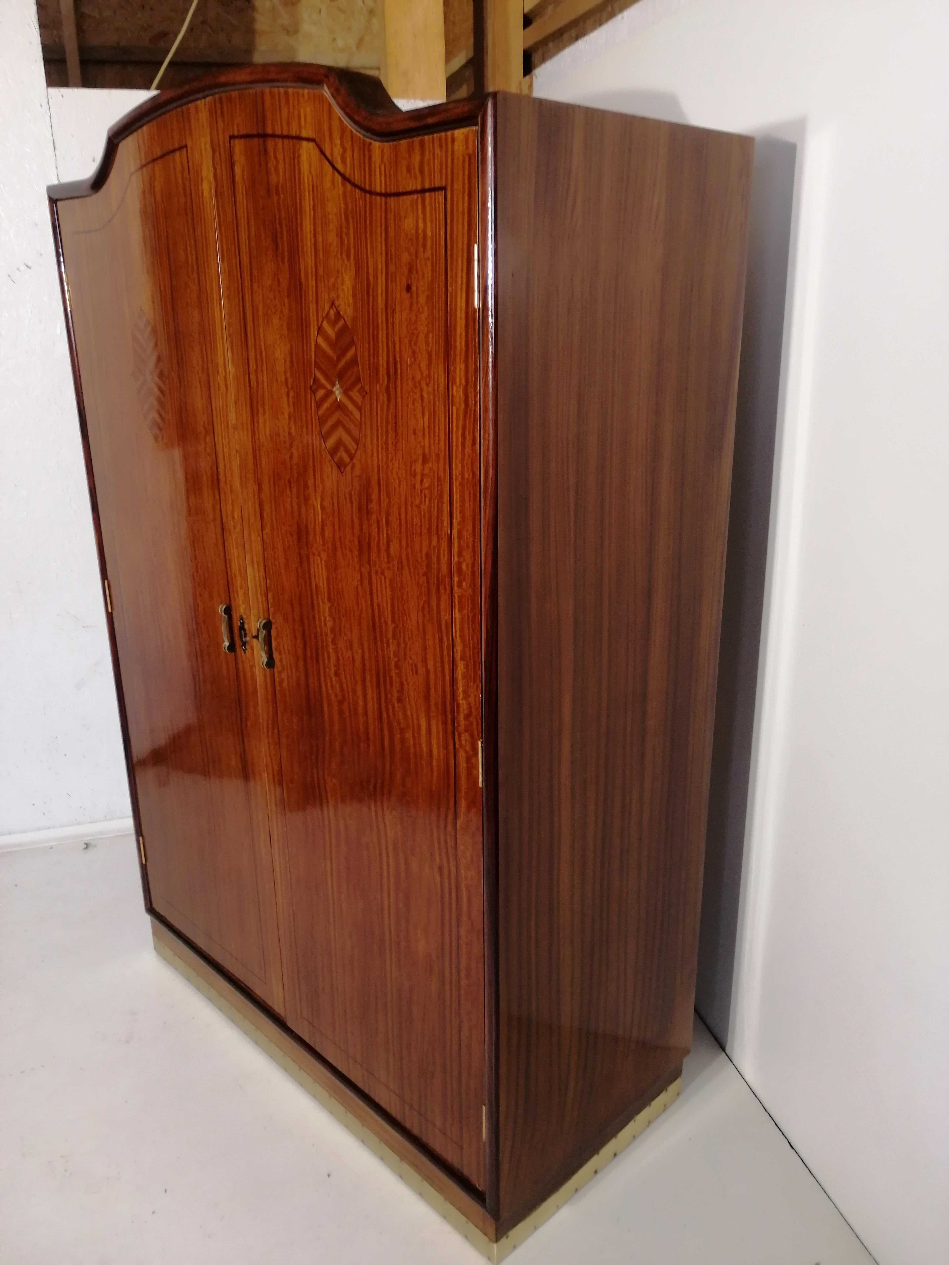 Art Nouveau Rosewood Wardrobe For Sale 1