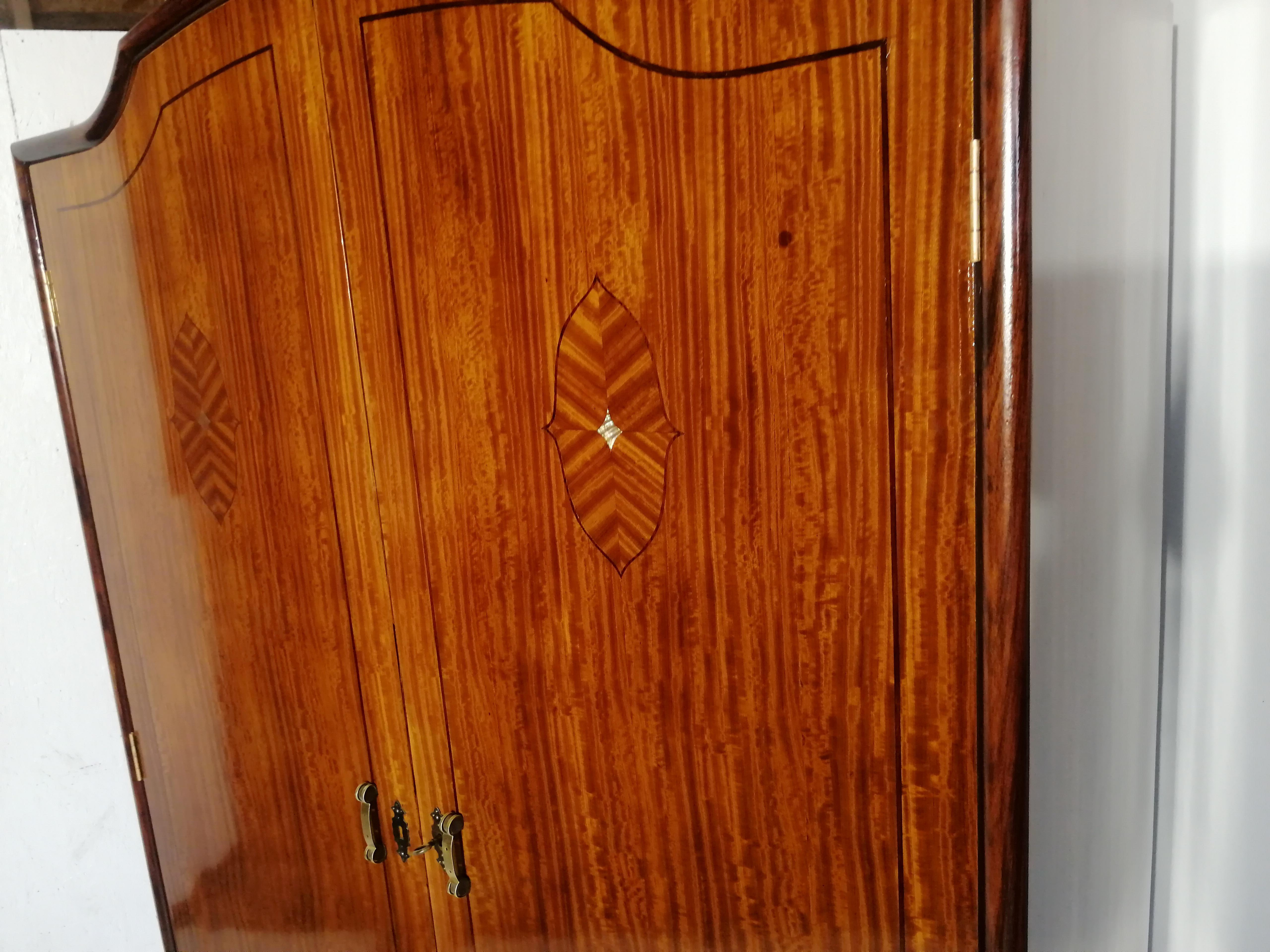 Late 19th Century Art Nouveau Rosewood Wardrobe For Sale