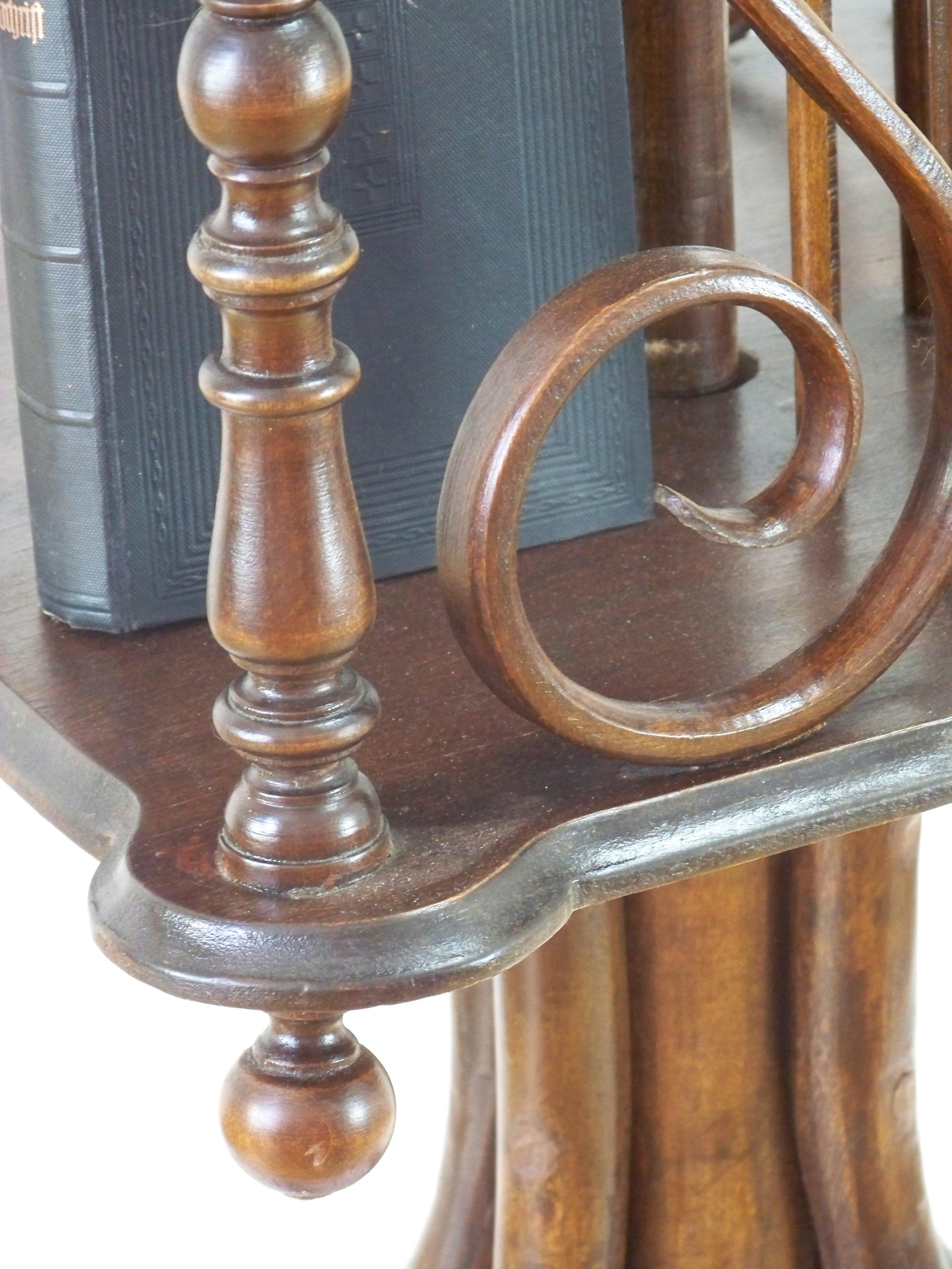 Italian Art Nouveau Rotating Library Table in Thonet Style
