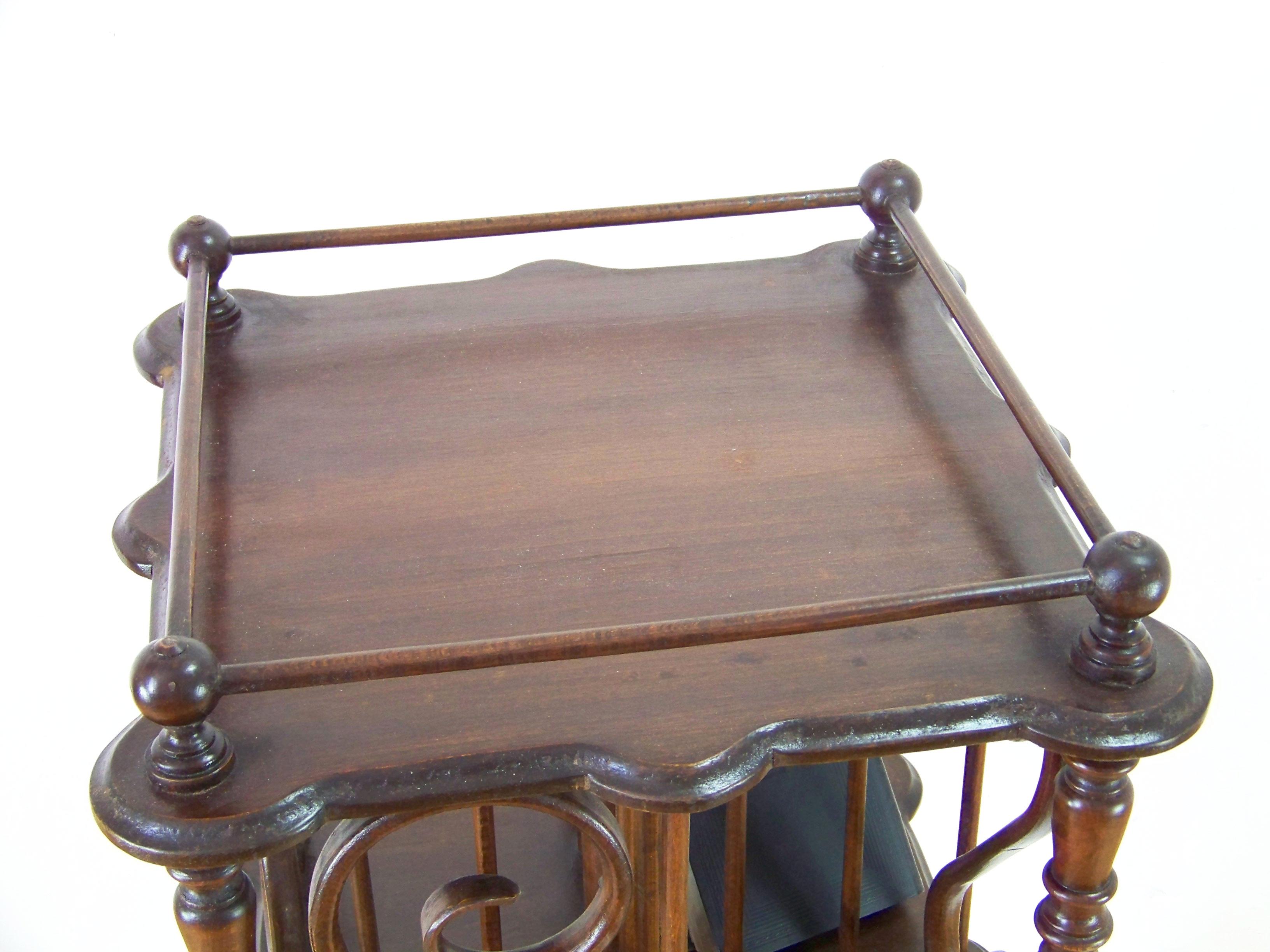 Art Nouveau Rotating Library Table in Thonet Style 1